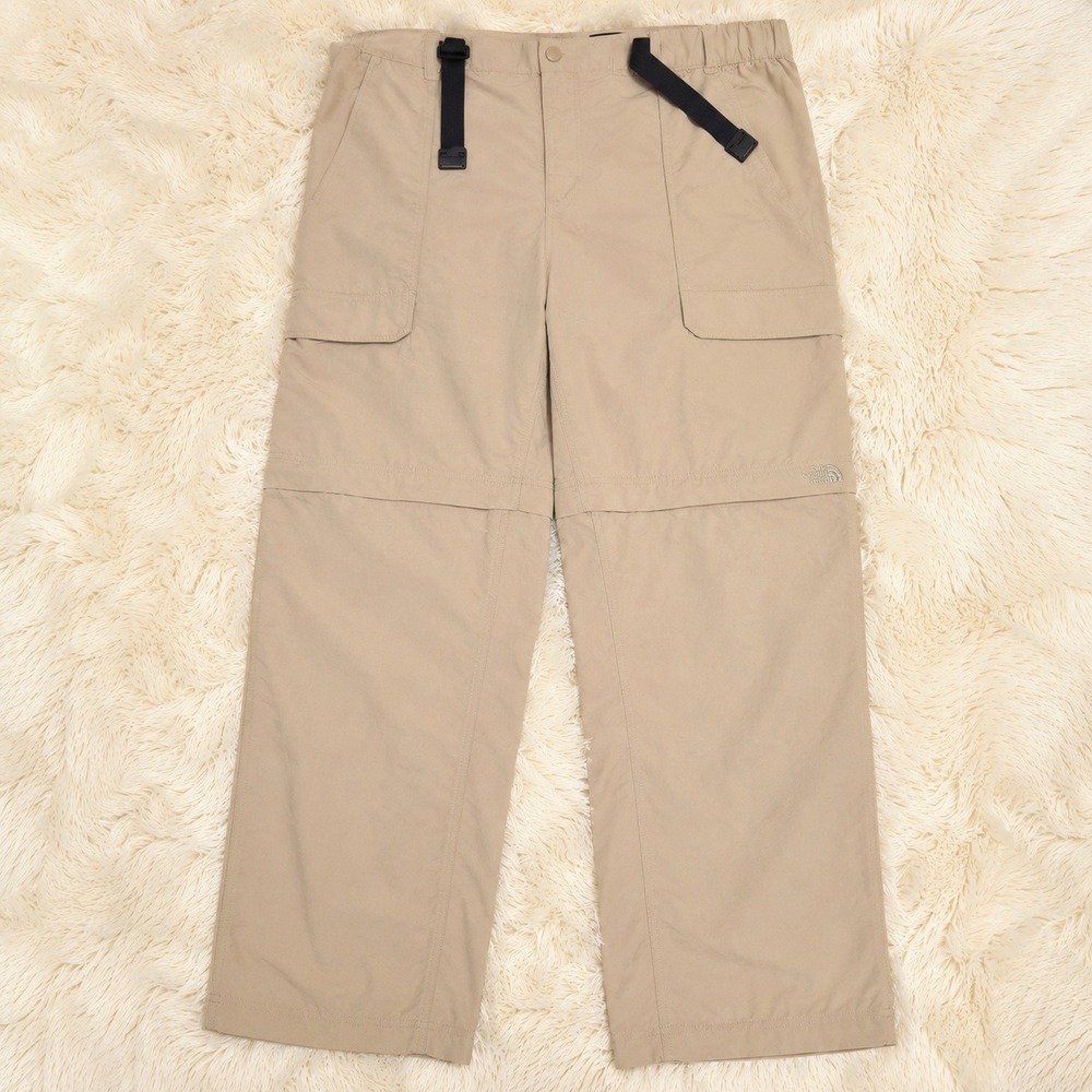 The North Face Mens Cargo Hiking Pants L Khaki Nylon Belted Gorpcore Techwear - Picture 2 of 7